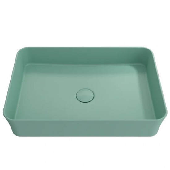 Νιπτήρας Μπάνιου Πορσελάνης Sottile Slim Line Matt Mint Green (Πράσινος) 54,8Χ37,2Χ11,5 εκ. Επικαθήμενος χωρίς Οπή για Βρύση Νιπτήρας Μπάνιου Πορσελάνης Sottile Slim Line Matt Mint Green (Πράσινος) 54,8Χ37,2Χ11,5 εκ. Επικαθήμενος χωρίς Οπή για Βρύση